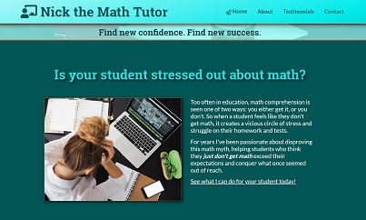 My tutoring side-business website