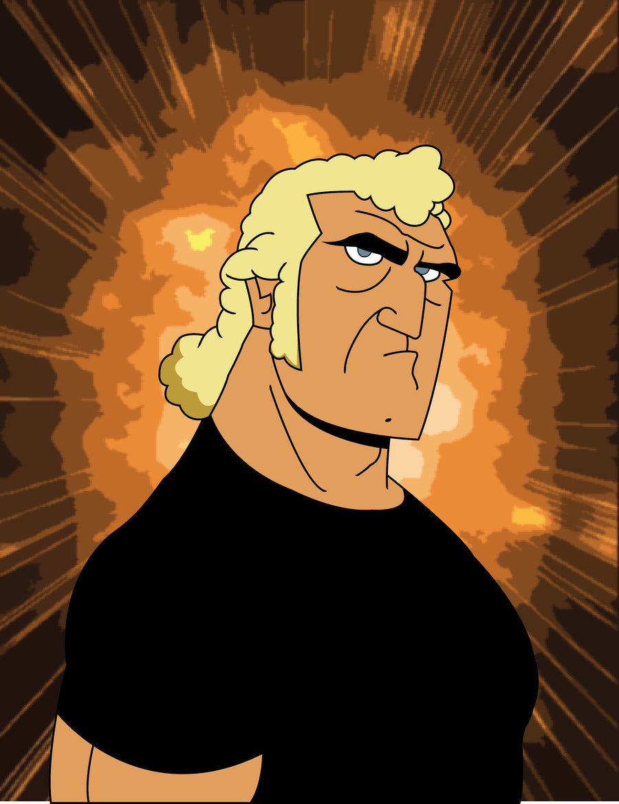 Brock Samson in his trademark black polo.